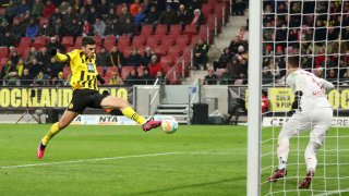 Gio Reyna scored for Dortmund in a Bundesliga game on Wednesday.