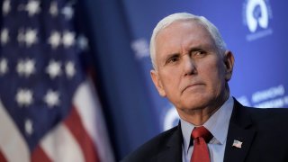 Former U.S. Vice President Mike Pence speaks at the National Press Club on November 30, 2021 in Washington, DC.