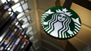 A Starbucks store is seen inside the Tom Bradley terminal at LAX airport in Los Angeles, California.