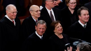 U.S. Supreme Court Justices arrive in the House Chamber prior to U.S. President Joe Biden delivering his State of the Union address at the U.S. Capitol in Washington, U.S., February 7, 2023. 