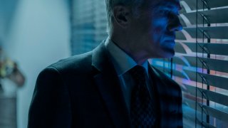 This image released by Amazon shows Christoph Waltz in a scene from "The Consultant."