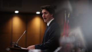 FILE - Justin Trudeau, Canada’s prime minister, delivers opening remarks at the National Caucus Winter Retreat in Ottawa, Ontario, Canada, on Friday, Jan. 27, 2023.