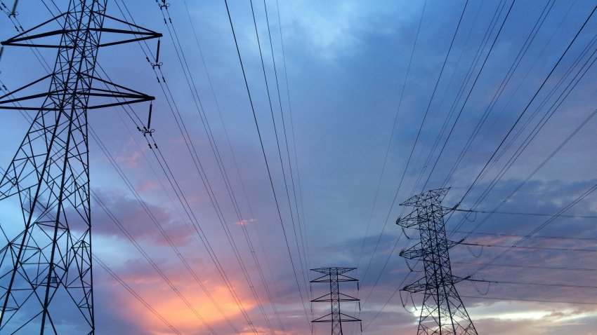 Power lines in field