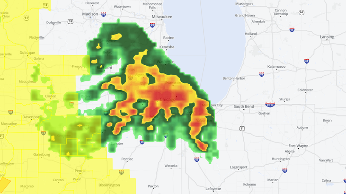 Live Radar Track Severe Storms as Multiple Systems Arrive in Chicago