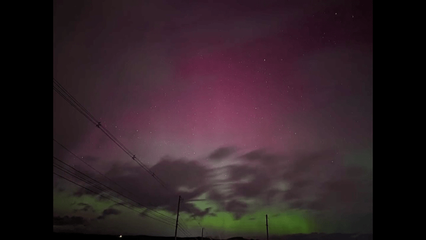 The northern lights, seen from Massachusetts on Thursday, March 23, 2023.