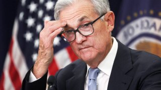 Federal Reserve Board Chair Jerome Powell holds a news conference after the Fed raised interest rates by a quarter of a percentage point following a two-day meeting of the Federal Open Market Committee (FOMC) on interest rate policy in Washington, March 22, 2023.
