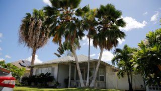 FILE - The home where U.S. defense contractor Walter Glenn Primrose and his wife, Gwynn Darle Morrison, lived for years allegedly under aliases, is pictured, July 27, 2022, in Kapolei, Hawaii.