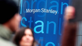 The logo of Morgan Stanley is seen in New York