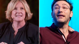 Brene Brown, left, and Simon Sinek