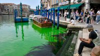 Venice Police Investigate Bright Green Liquid in Grand Canal