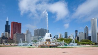 Chicago Panorama with Buckingham Fountain