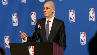 NBA Commissioner Adam Silver speaks to the media after the Board of Governors meetings on March 29, 2023 at the St. Regis Hotel in New York City.