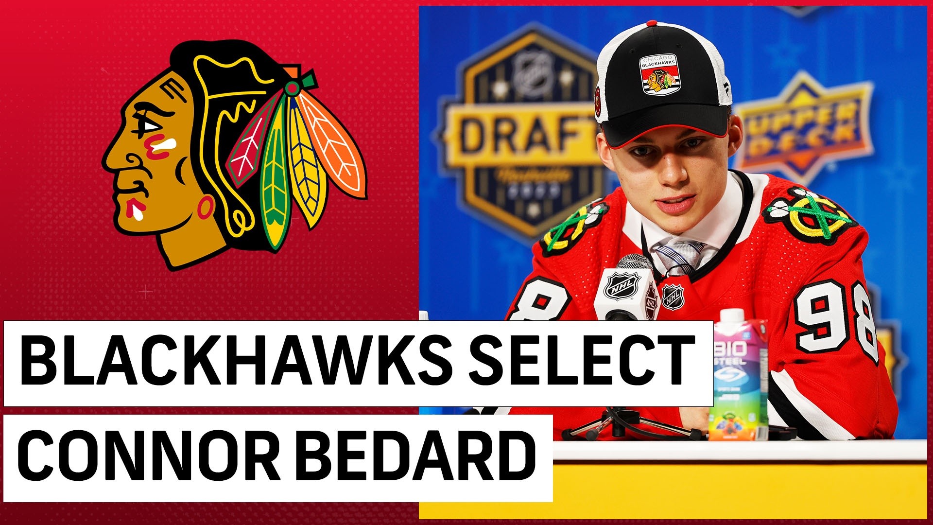 Blackhawks select Connor Bedard with the No. 1 pick in the 2023