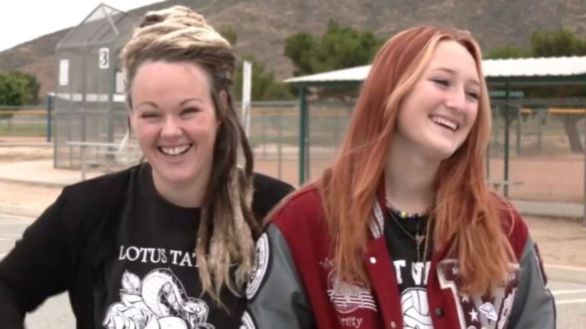 Cari Mae Bulthuis (left) is pictured with daughter Violet Cayton.