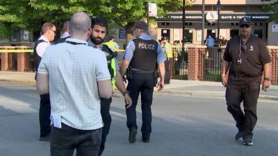 Security personnel at Guaranteed Rate Field are viewed through the