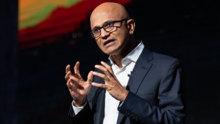 Satya Nadella, chief executive officer of Microsoft Corp., during the company’s Ignite Spotlight event in Seoul, South Korea, on Tuesday, Nov. 15, 2022.