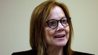 General Motors Chairman and CEO Mary Barra speaks during a news conference at the Fort Wayne Assembly Plant on May 30, 2019 in Roanoke, Indiana.