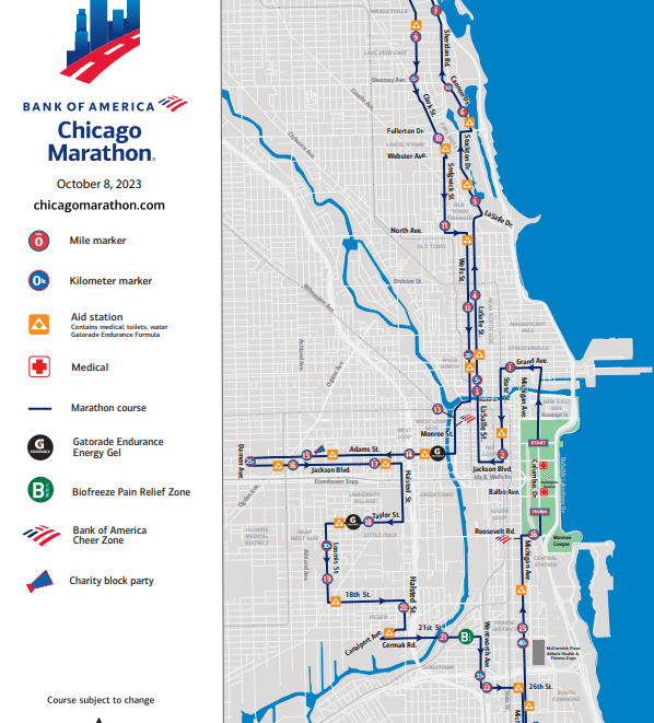 Chicago Marathon 2025 Route Map