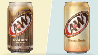 A&W Root Beer and Cream Soda, made by Keurig Dr Pepper.