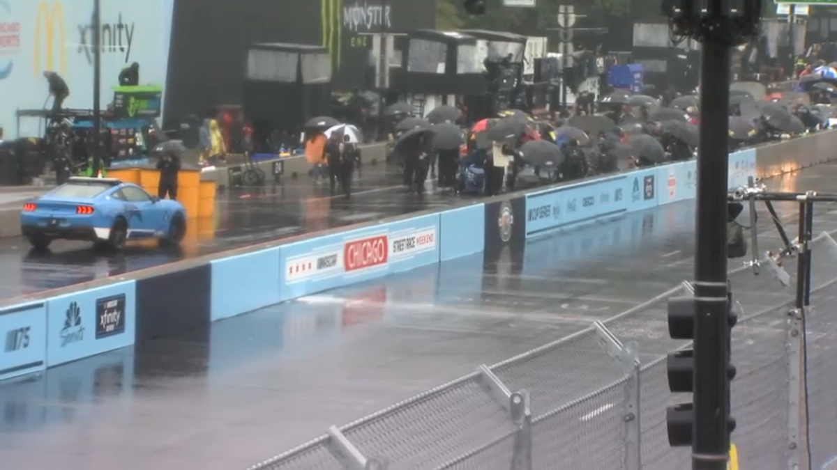 NASCAR Chicago Street Race Stunning photos show flooding at race track