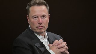 SpaceX, Twitter and electric car maker Tesla CEO Elon Musk looks on as he speaks during his visit at the Vivatech technology startups and innovation fair at the Porte de Versailles exhibition center in Paris, on June 16, 2023. 