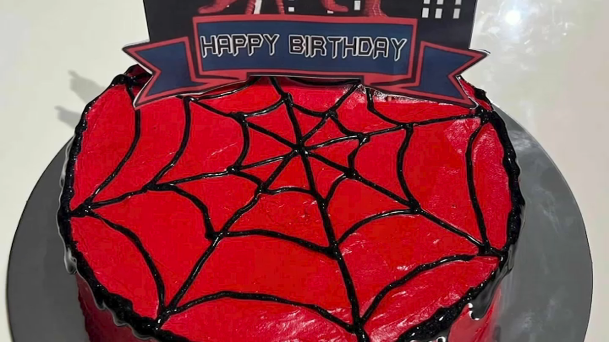 black spiderman birthday cake