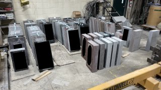 Grave markers in the Gast Monument warehouse. Some customers tell NBC Responds they have been waiting two years for their markers to be delivered