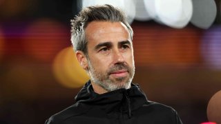 Jorge Vilda, the head coach of Spain, inspects the pitch prior to the FIFA Women’s World Cup Australia & New Zealand 2023 Final between Spain and England.