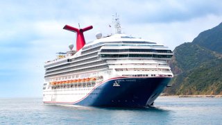 FILE - General views of the Carnival Radiance cruise ship at Avalon harbor on May 19, 2023, in Avalon, California.