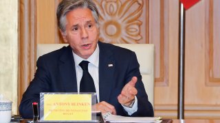 U.S. Secretary of State Antony Blinken speaks during a business roundtable meeting at the Government Office in Hanoi, Vietnam, Monday, Sept. 11, 2023.