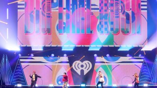 SUNRISE, FLORIDA – DECEMBER 18: (L-R) Kendall Schmidt, Logan Henderson, James Maslow and Carlos Pena Vega of Big Time Rush perform onstage at iHeartRadio Y100s Jingle Ball 2022 Presented by Capital One at FLA Live Arena on December 18, 2022 in Sunrise, Florida. (Photo by Alexander Tamargo/Getty Images)