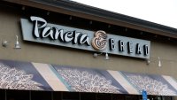 A sign is posted on the exterior of a Panera Bread restaurant on November 09, 2021 in San Rafael, California.