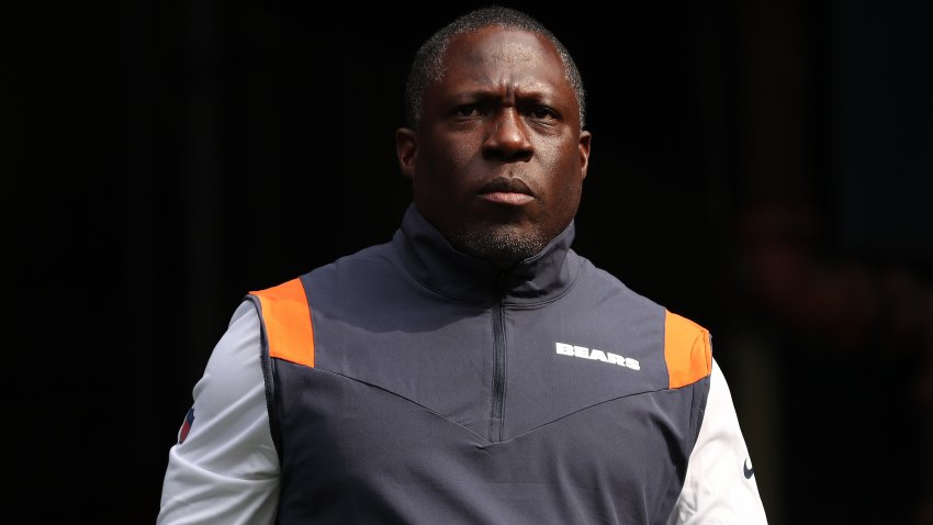 SEATTLE, WASHINGTON – AUGUST 18: Defensive coordinator Alan Williams of the Chicago Bears heads to the field for warmups during the preseason game between the Seattle Seahawks and the Chicago Bears at Lumen Field on August 18, 2022 in Seattle, Washington. (Photo by Steph Chambers/Getty Images)