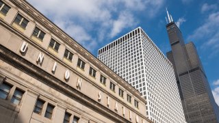 Chicago’s Union Station and the Willis Tower.