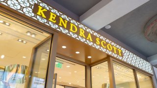 Sign on facade at Kendra Scott retail store, December 14, 2019. (Photo by Smith Collection/Gado/Getty Images)