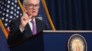 U.S. Federal Reserve Chair Jerome Powell speaks during a news conference after a Federal Open Market Committee (FOMC) meeting on September 20, 2023 in Washington, DC.