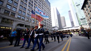 CHICAGO, UNITED STATES – OCTOBER 10: Participants pass by the N. State Street during the annual Columbus Day parade in Chicago, IL, USA on October 10, 2016. The annual event celebrates the day that Christopher Columbus landed in the Americas in 1492. (Photo by Bilgin S. Sasmaz/Anadolu Agency/Getty Images)