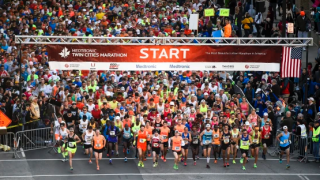 File. The Twin Cities Marathon in Minneapolis on Oct. 4, 2015.