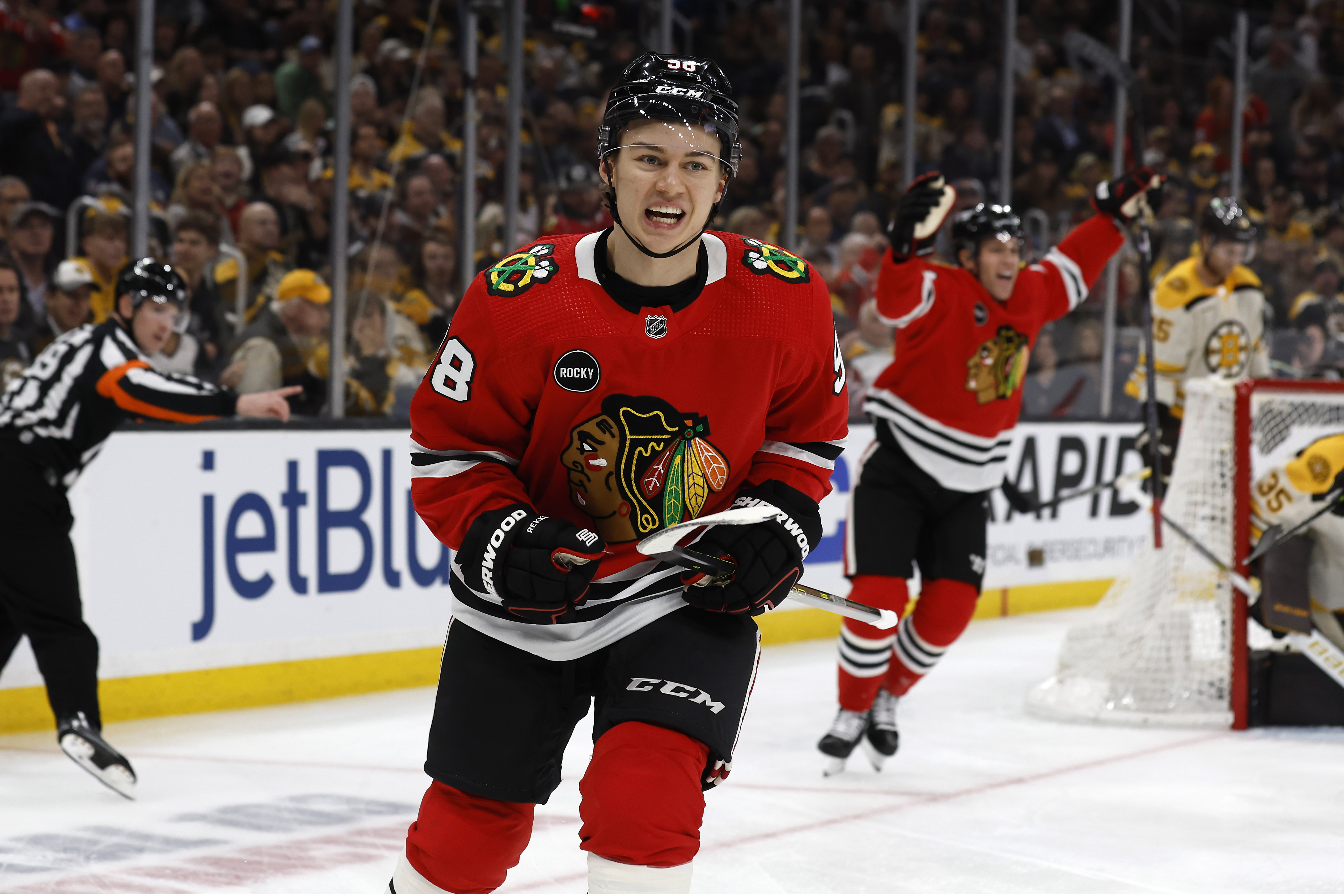 Blackhawks Connor Bedard feels big relief after scoring first NHL goal