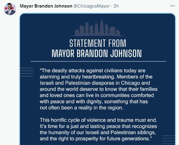 Chicago, Illinois leaders condemn Hamas attacks targeting Israel Chicago, Illinois leaders condemn Hamas attacks targeting Israel