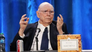 Charlie Munger at Berkshire Hathaway’s annual meeting in Los Angeles California. May 1, 2021.