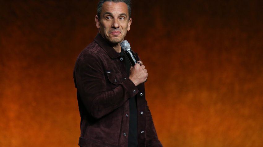 LAS VEGAS, NEVADA – APRIL 28: Comedian and actor Sebastian Maniscalco speaks during Lionsgate exclusive presentation at Caesars Palace during CinemaCon 2022, the official convention of the National Association of Theatre Owners, on April 28, 2022 in Las Vegas, Nevada. (Photo by Gabe Ginsberg/WireImage)