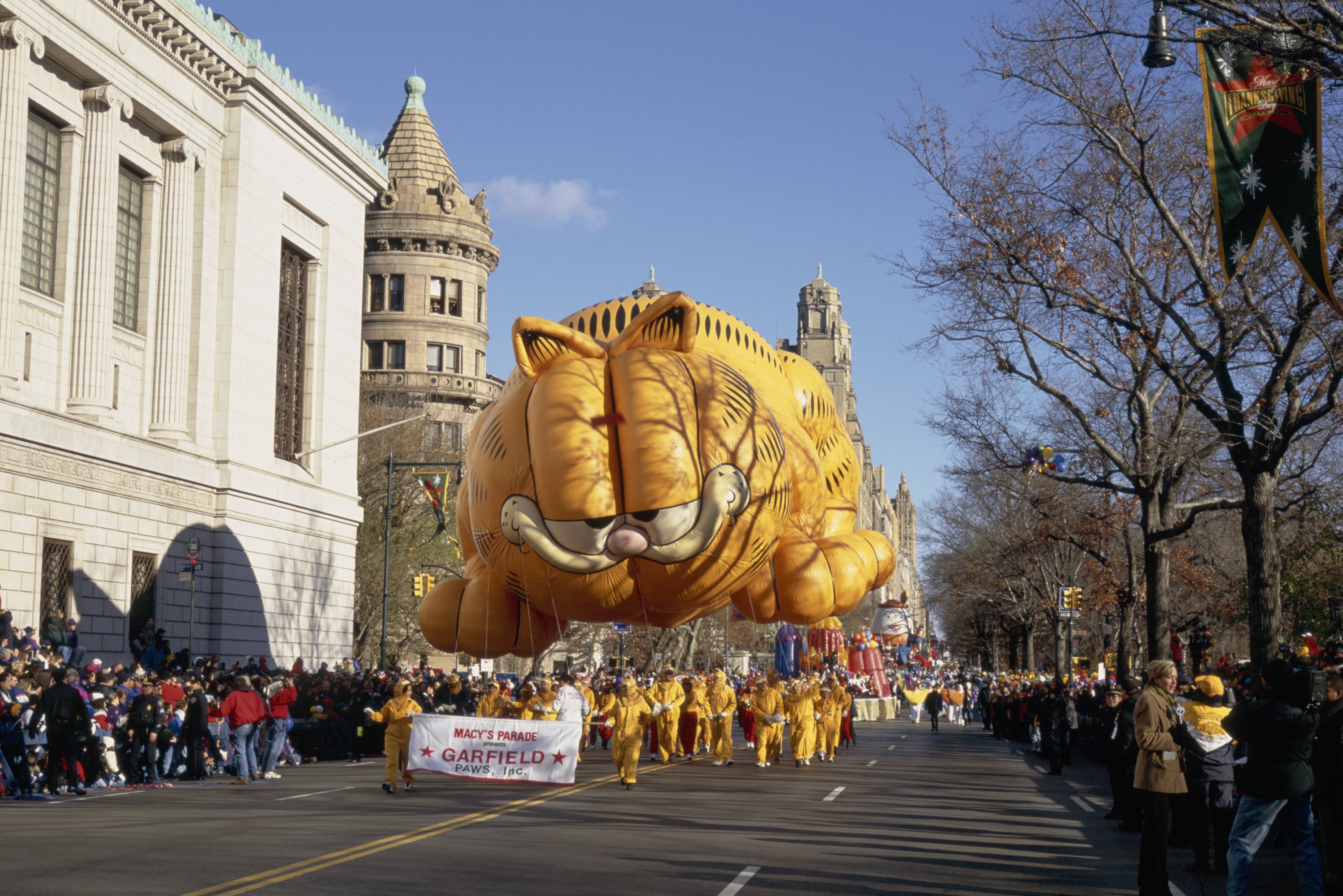 Pictured: The Garfield balloon during the 1997 Macy’s Thanksgiving Day Parade — Photo by: NBCU Photo Bank