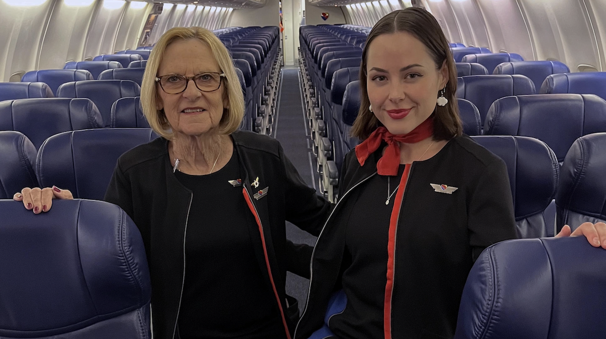 Grandmother And Granddaughter Southwest Flight Attendant Pair Jets Off