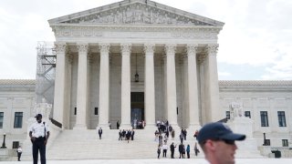 People exit the Supreme Court building in Washington, D.C. on Tuesday, June 27, 2023.