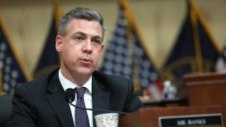 U.S. Rep. Jim Banks, R-Ind., questions witnesses in a hearing of the House Select Committee on Strategic Competition between the United States and the Chinese Communist Party, in the Cannon House Office Building in Washington, D.C., Feb. 28, 2023.