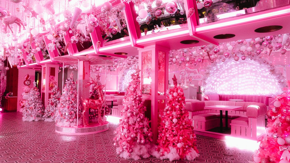 Pink Wonderland Chicago Christmas popup bar now open NBC Chicago