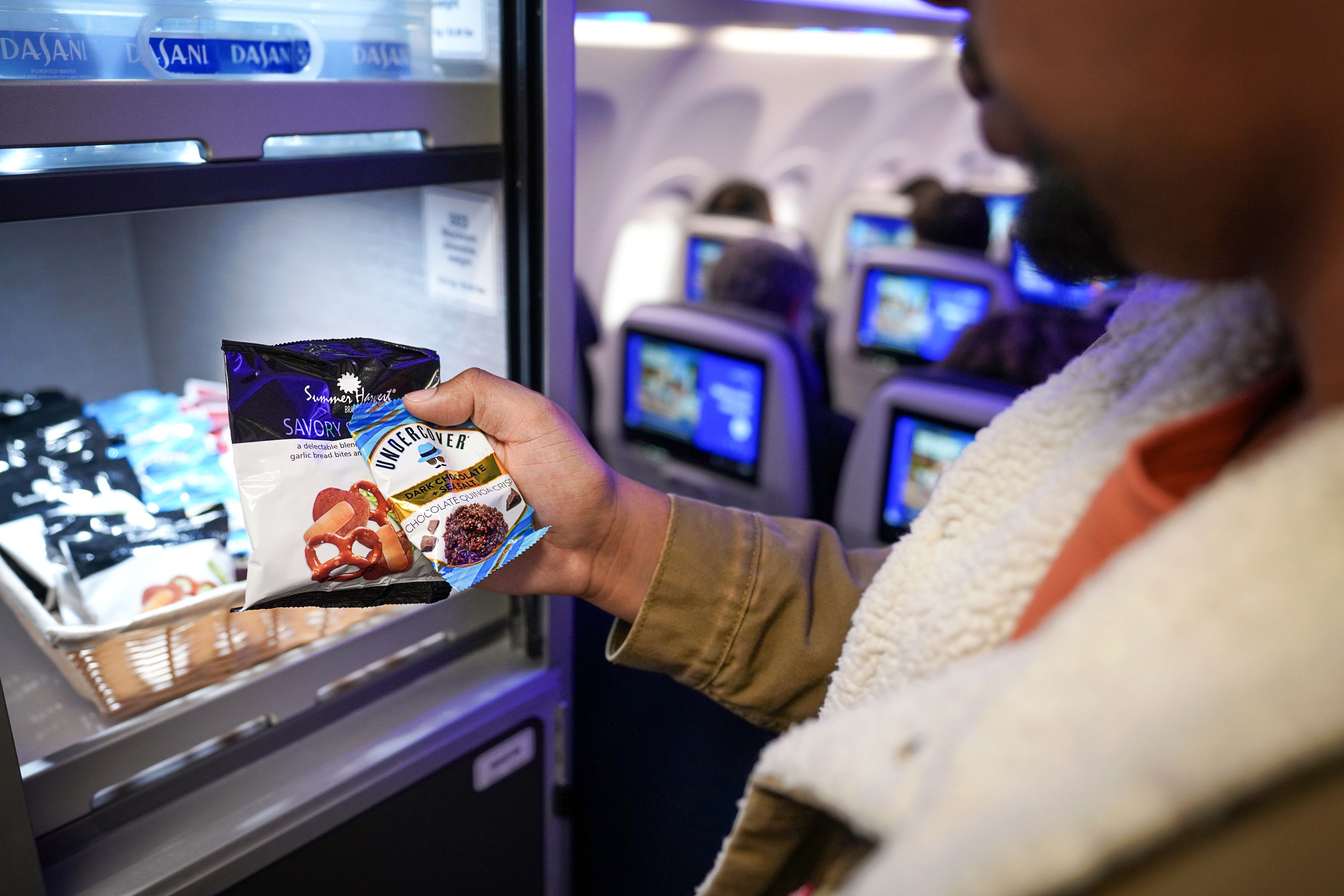 United Airlines roll out new 'Grab-N-Go' snack station on select
