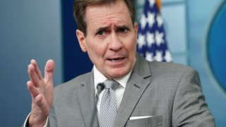 White House national security spokesperson John Kirby answers a question during a press briefing at the White House in Washington, U.S., January 3, 2024. 