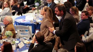 A protester against the war in Gaza interrupts President Joe Biden's speech at the First in the Nation Celebration held by the South Carolina Democratic Party at the State Fairgrounds, Saturday, Jan. 27, 2024, in Columbia, S.C.